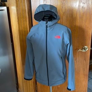 North face fleece lined, gray hoodie hooded jacket , men’s size medium